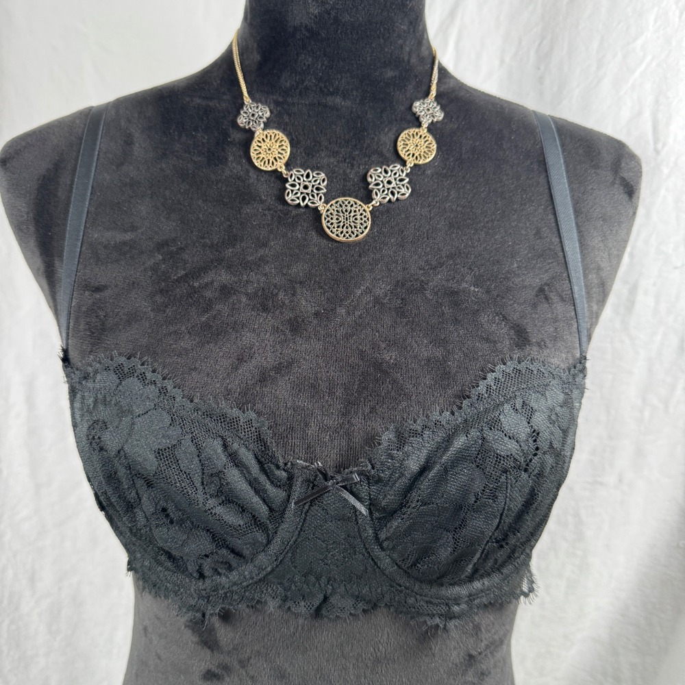 Women's Auden Black Lace Balconette Underwire Bra 32A